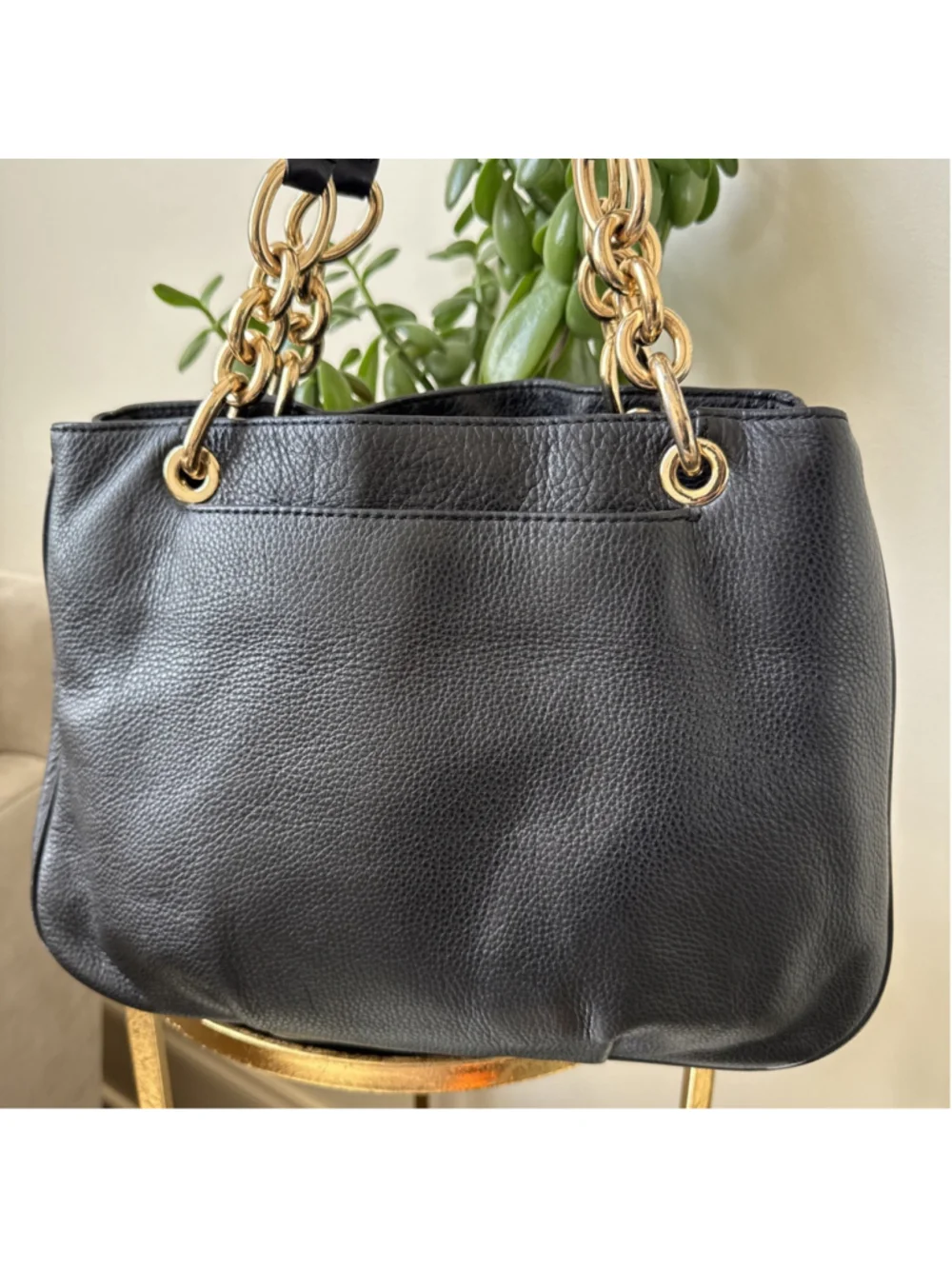 Michael Kors Fulton Black Pebbled Leather Tote Hobo Shoulder Bag Crossbody Nwot
